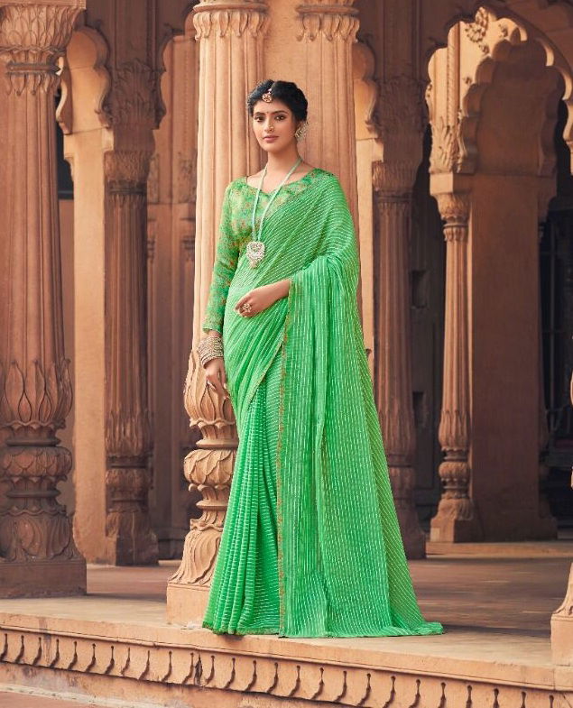 Saroj Falak Latest Festive Party Wear Georgette Heavy Saree Collection